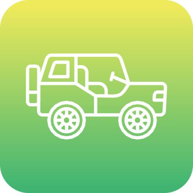 Benzersiz Otomobil Vektör Satırı Simgesi