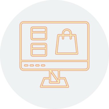 Alışveriş poşeti vektörü ince çizgi simgesi