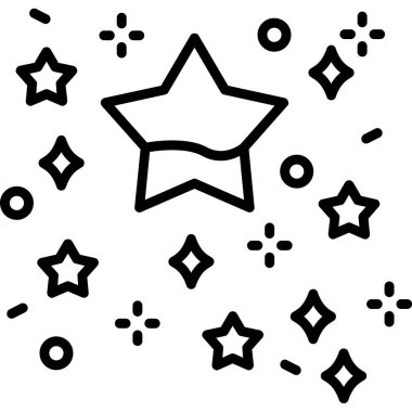 Yıldız çizgisi simgesi ayarlandı. Yıldız simgesi. vektör