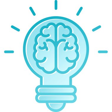 Beyin. Web simgesi basit illüstrasyon