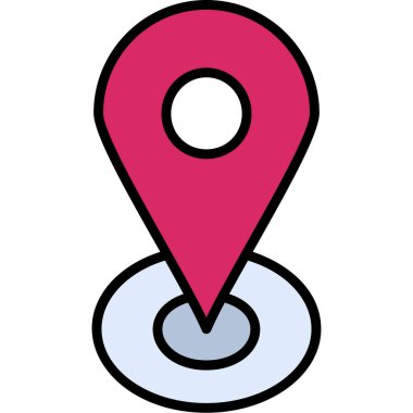 konum haritası pin simgesi doldurulmuş dış hat biçimi