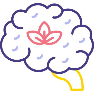 Beyin. Web simgesi basit illüstrasyon