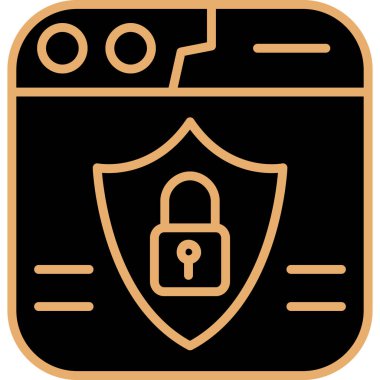 Güvenli kilit simgesi, basit vektör illüstrasyon tasarımı