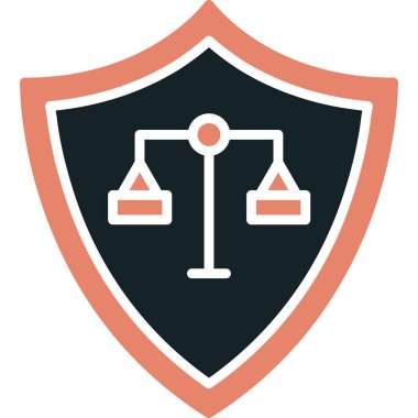 Bir kalkan simgesinin vektör illüstrasyonu