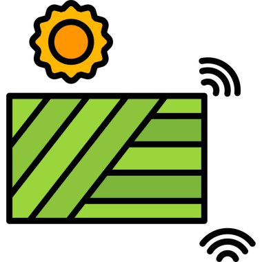 Dolu klima iklimi simgesi - ana hatlı biçim