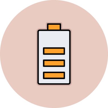 Turuncu ayrıntı içeren pil simgesi