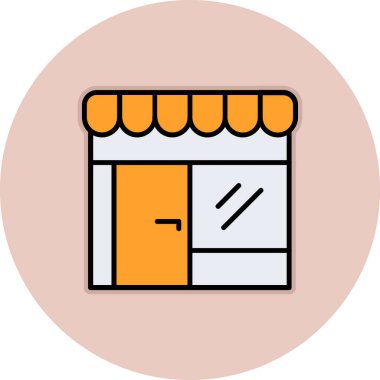 Mağaza. Web simgesi basit illüstrasyon