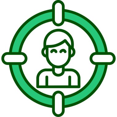 Yuvarlak çerçeve simgesi olan adam