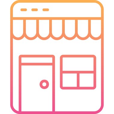 Mağaza. Web simgesi basit illüstrasyon