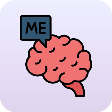 Konuşma baloncuğu simgesi olan beyin