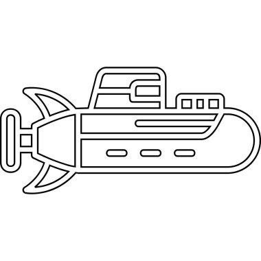 Denizaltı gemisi simgesi. Beyaz arkaplanda izole edilmiş web tasarımı için gemi vektör simgesinin basit çizimi