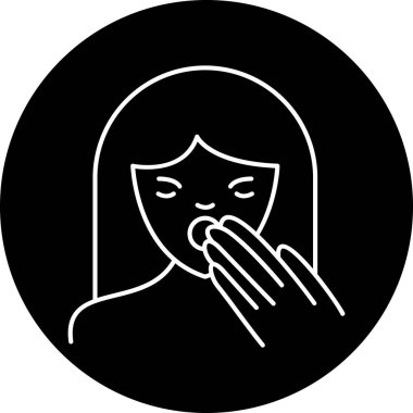 Siyah maskeli bir kadının vektör çizimi