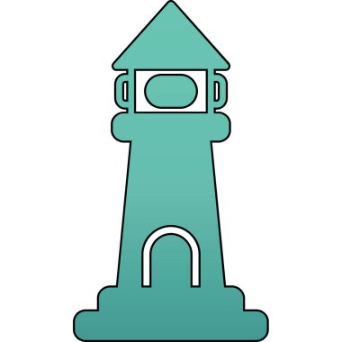 deniz feneri ikonu vektör illüstrasyonu