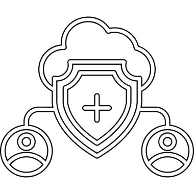 Kalkan güvenlik simgesi, ince çizgi illüstrasyonu, doğrusal ana hatlı vektör tasarım işareti, beyaz arkaplan üzerinde düzenlenebilir vuruşlu taslak konsept sembolü.