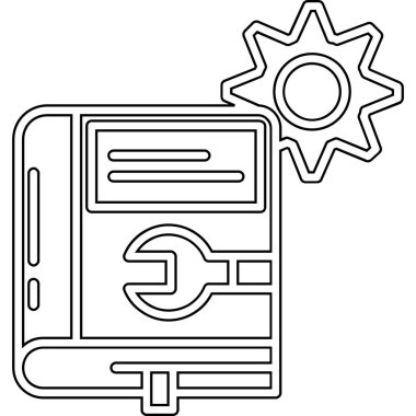 kitap ve akıllı telefon ayarları simgesi, vektör illüstrasyon tasarımı