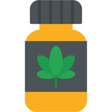 Marihuana kenevir şişesi simgesi düz stil