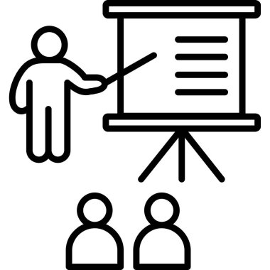 izleyici toplantı sunum simgesi ana hat biçiminde