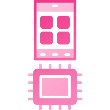 İşlemci simgesine sahip Cpu, düz biçim
