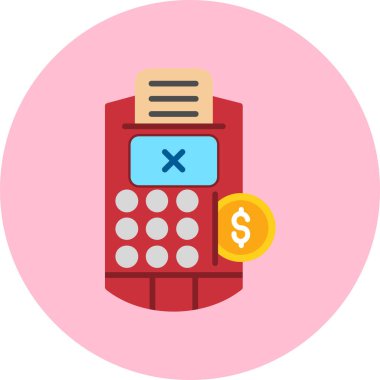 ATM 'de. Web simgesi basit illüstrasyon