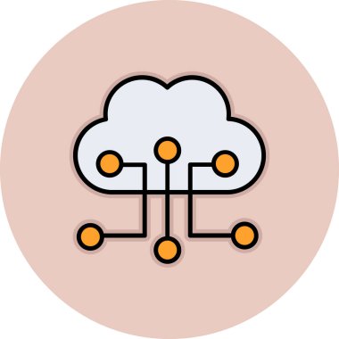 Bulut Hesaplama. Web simgesi basit illüstrasyon