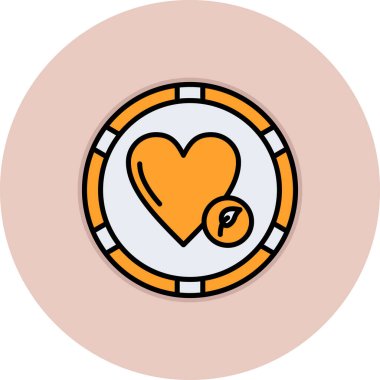 Kalp ikonu vektör illüstrasyonu