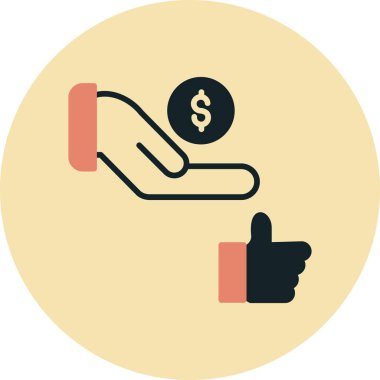 Dolu olarak el simgesine tıklayın - taslak biçimi