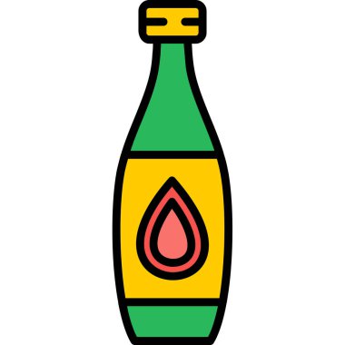 Çizgi film kırmızı şarap şişesinin vektör çizimi