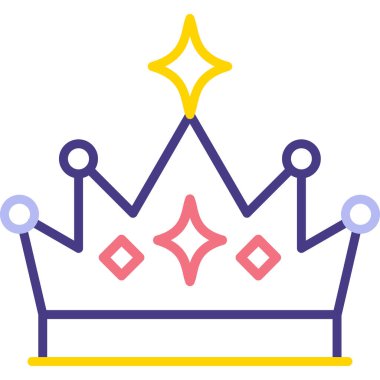 crown icon. outline illustration of queen vector icons for web