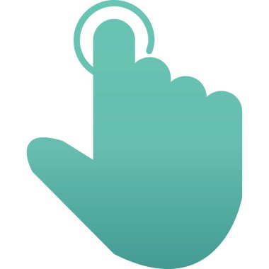 El hareketi vektör simgesi. iki renkli düz yuvarlak mavi sembol, pürüzsüz yuvarlak simge, beyaz arkaplan.