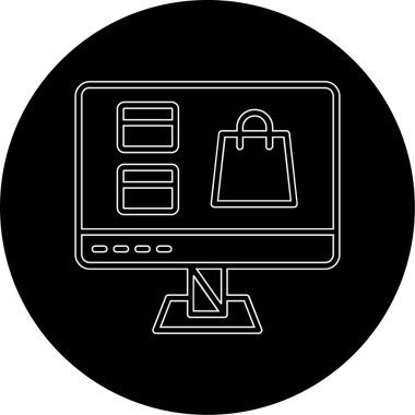 Alışveriş poşeti simgesi, vektör illüstrasyonu