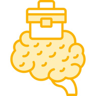 Beyin. Web simgesi basit illüstrasyon