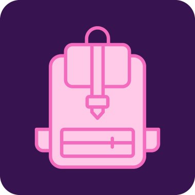 sırt çantası simgesi vektör illüstrasyonu