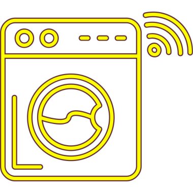 Çamaşır simgesiyle cep telefonunun vektör çizimi