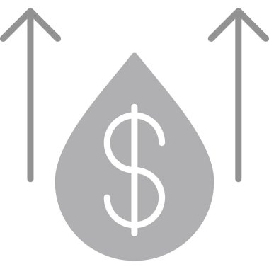 Dolar vektör simgesini bırak. stilde düz çizgi, gri ve gri renkler, yuvarlak açılar, beyaz arkaplan.