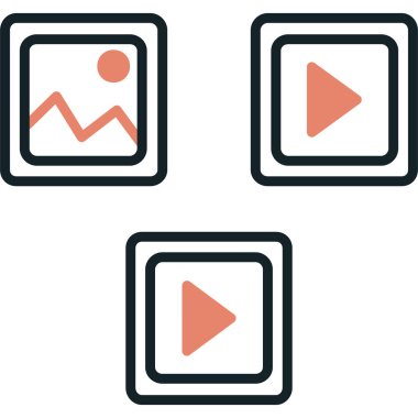 Dört düz simge seti