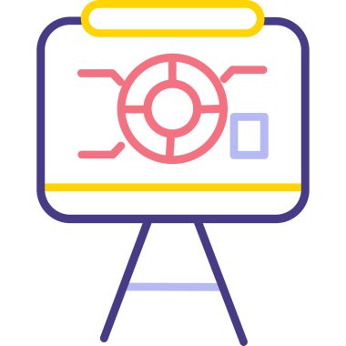 Monitörün modern simgesinin vektör illüstrasyonu