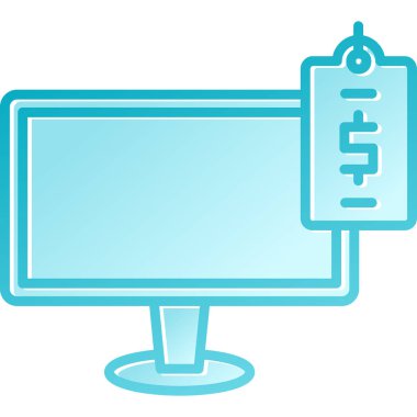 Boş ekran ikon vektör illüstrasyon tasarımı ile bilgisayar monitörü