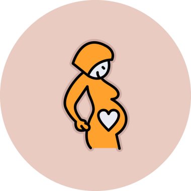 Hamile kadın simgesinin vektör çizimi