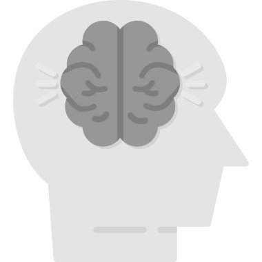 Beyin ikonu. İnsan beyni tasarımı.