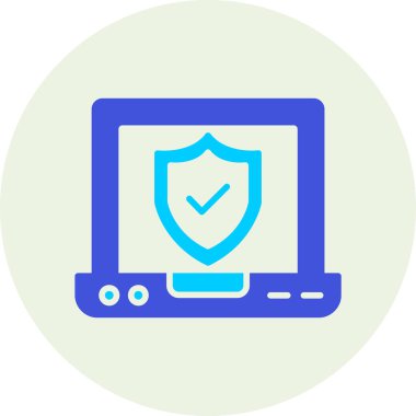 Bilgisayar güvenlik simgesi. Basit resimleme