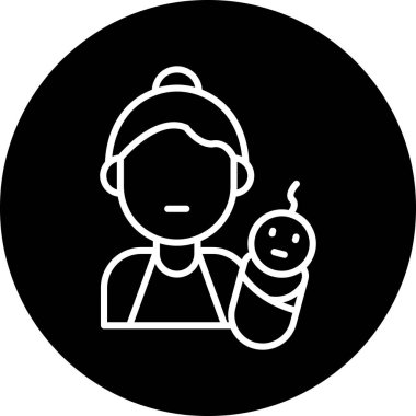 Bir fincan kahve ile bir kız ikonunun vektör çizimi