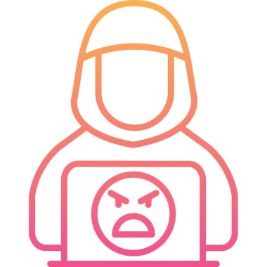 kızgın yüz simgesi, vektör illüstrasyonu