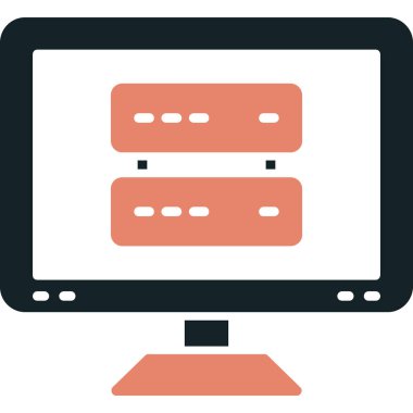 bilgisayar monitörü ikon vektör illüstrasyonu