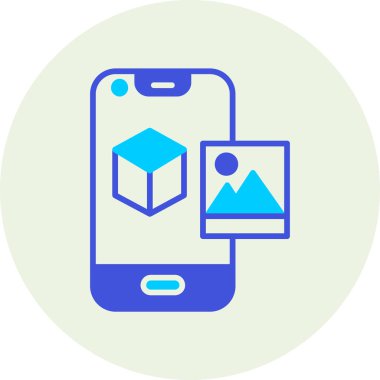 Mobil kutsal kişilerin resmi, vektör çizim