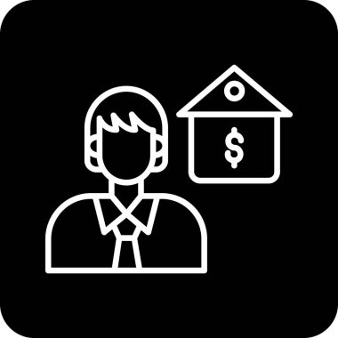 İş adamı simgesi, vektör illüstrasyonu