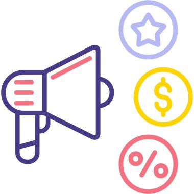 Megafon. Web simgesi basit illüstrasyon