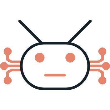 Bir robot kafasının izole edilmiş renkli simgesi - vektör