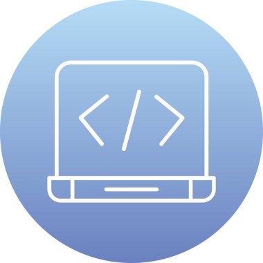 Kodlama. Web simgesi basit illüstrasyon