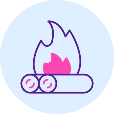 yanan ateş simgesi, vektör illüstrasyonu