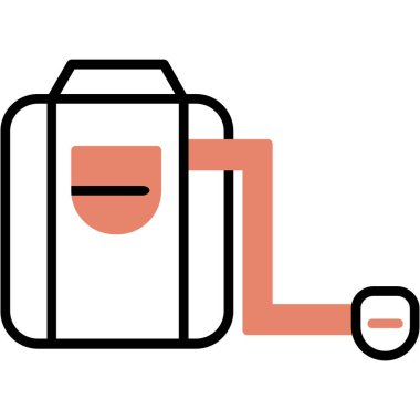 sırt çantası simgesi vektör illüstrasyonu